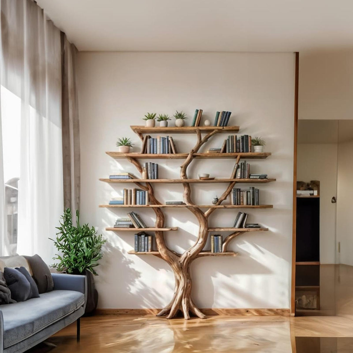 Tree Branch Floating Driftwood Shelf
