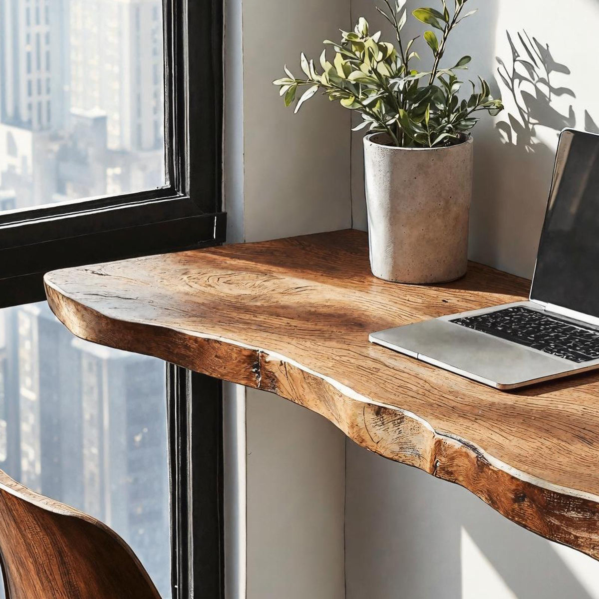 Rustic Solid Wood Floating Table, Wall-Mounted Bedside Console & Space-Saving Study Desk for Home