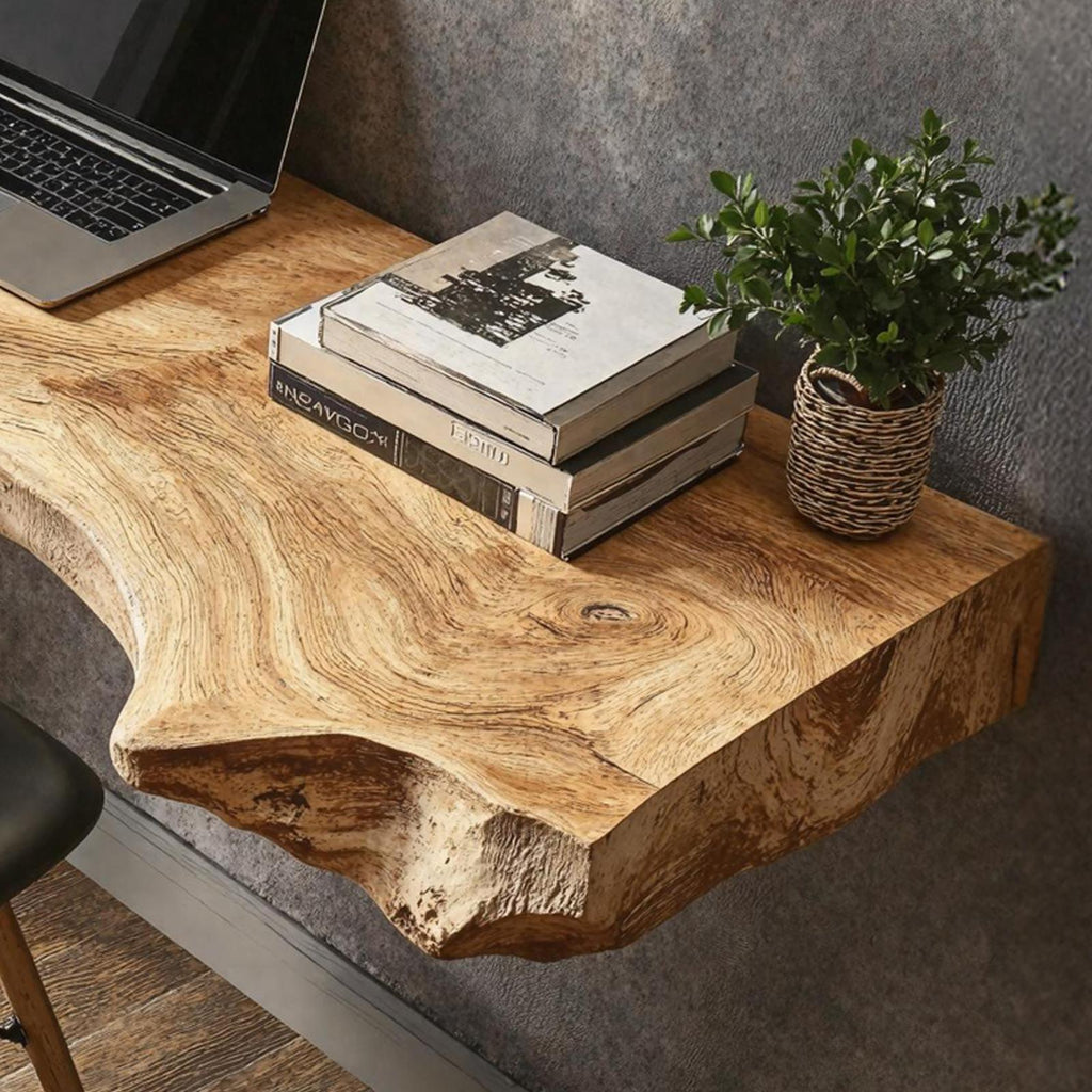 Vintage Wooden Floating Table For Aesthetic Furniture Display