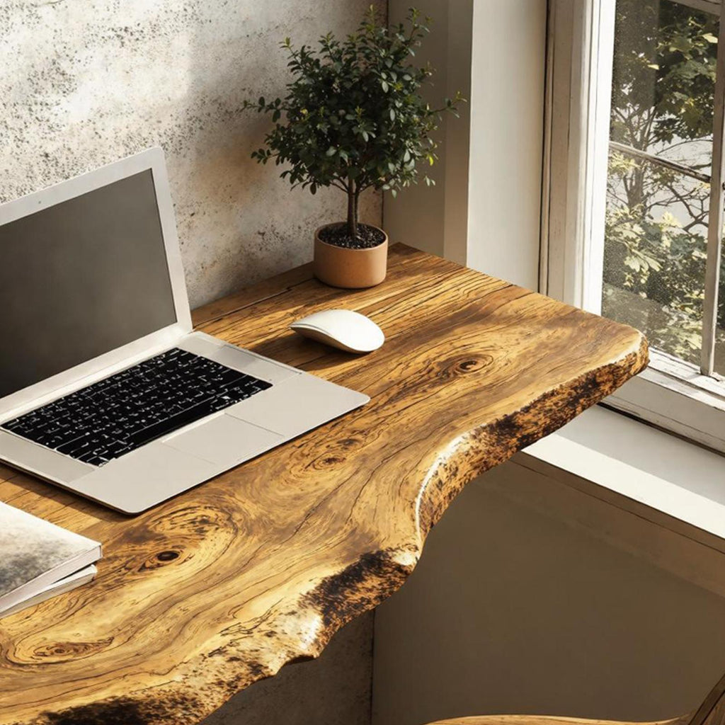Mid Century Solid Wood Floating Desk For Smart Furniture Arrangement