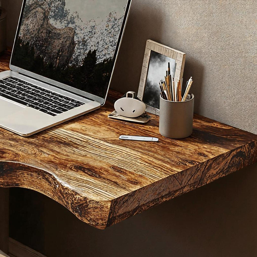 Farmhouse Solid Wood Floating Desk For Nature Inspired Home Styling
