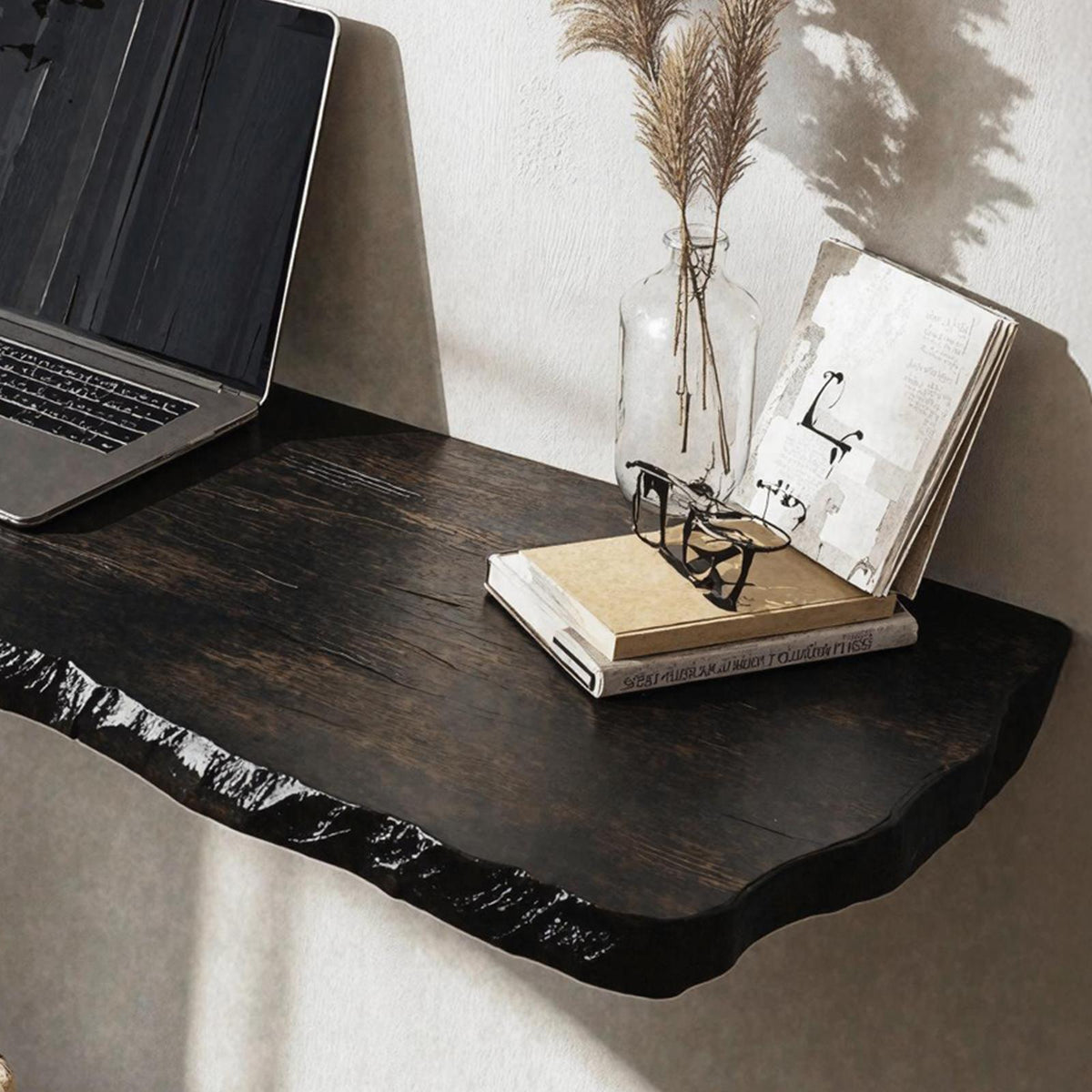 Vintage Wooden Floating Table For Elegant Living Room Setup