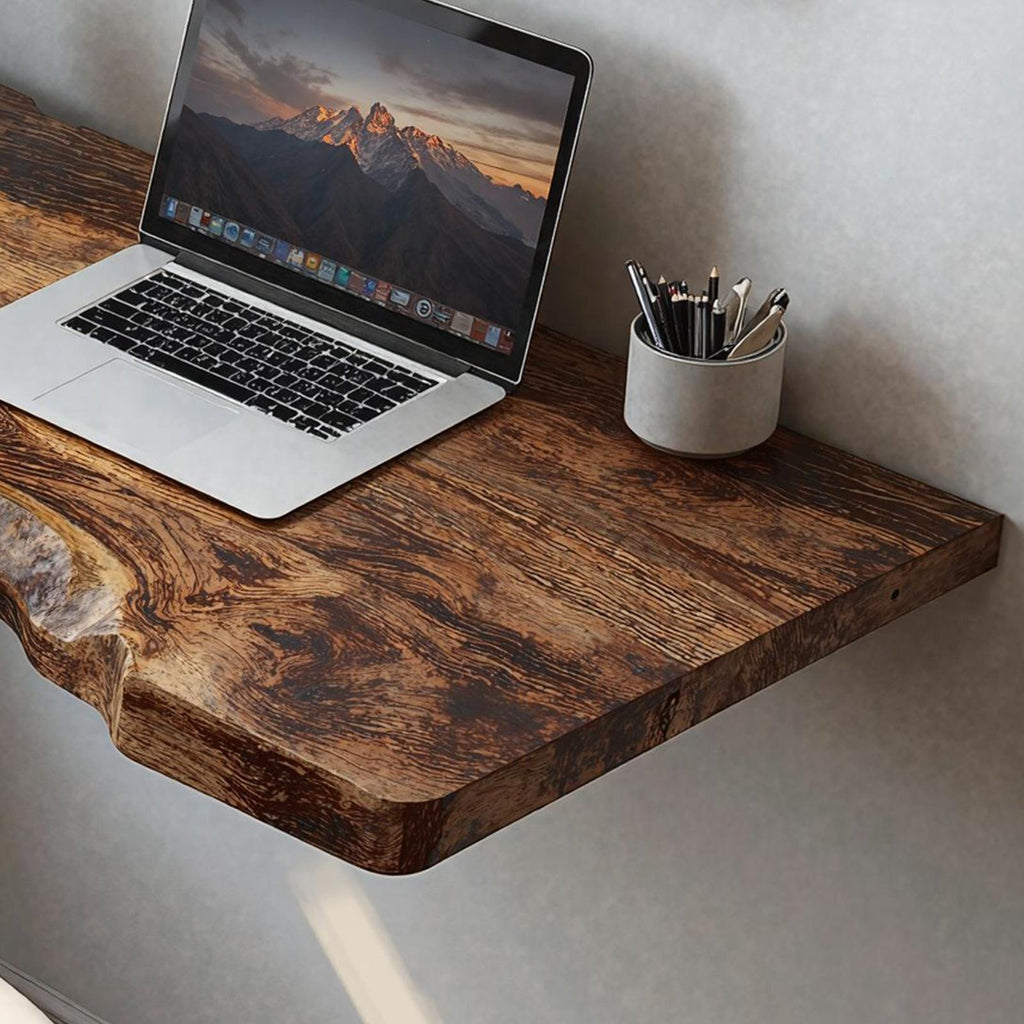 Mid Century Solid Wood Floating Desk For Creative Workspaces