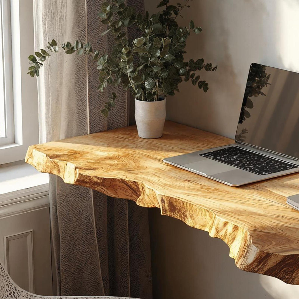 Farmhouse Solid Wood Floating Desk For Cozy And Functional Spaces