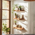 Spry Interior Farmhouse Live Edge Floating Shelf, Rustic Wood Wall Mounted Display Ledge for Bedroom Storage & Decor, SILDTFL156