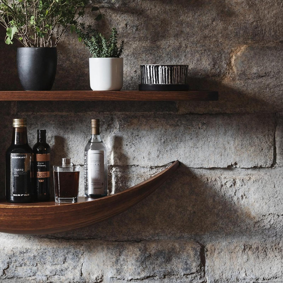 Handcrafted Live Edge Solid Wood Bookshelf, Wall Mounted Floating Storage Display Shelves for Modern Rooms
