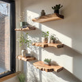 Spry Interior Rustic Live Edge Floating Shelf, Heavy Duty Solid Wood Wall Mounted Storage Rack for Kitchen Decor, SILDTFL162