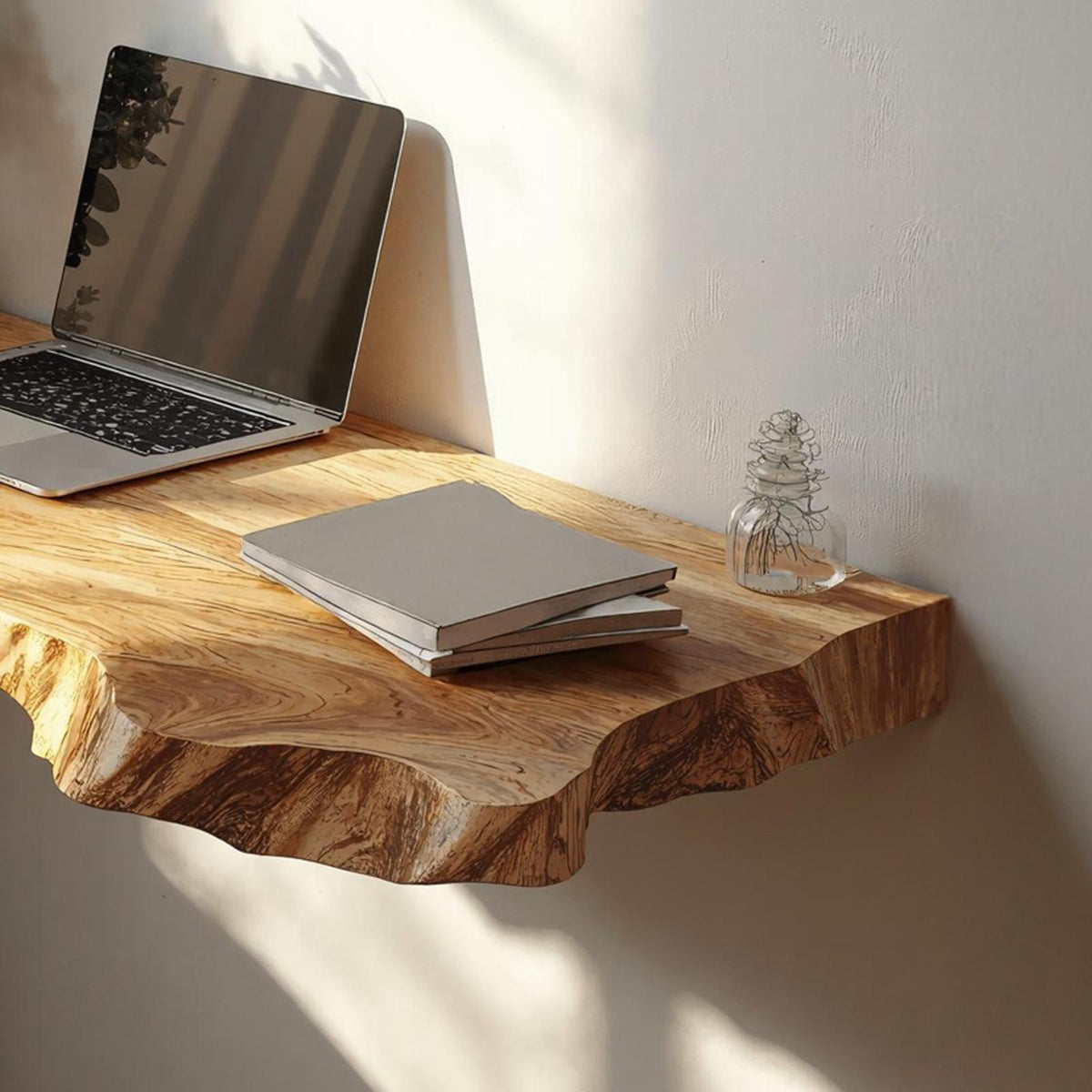 Farmhouse Solid Wood Floating Desk For Cozy And Functional Spaces