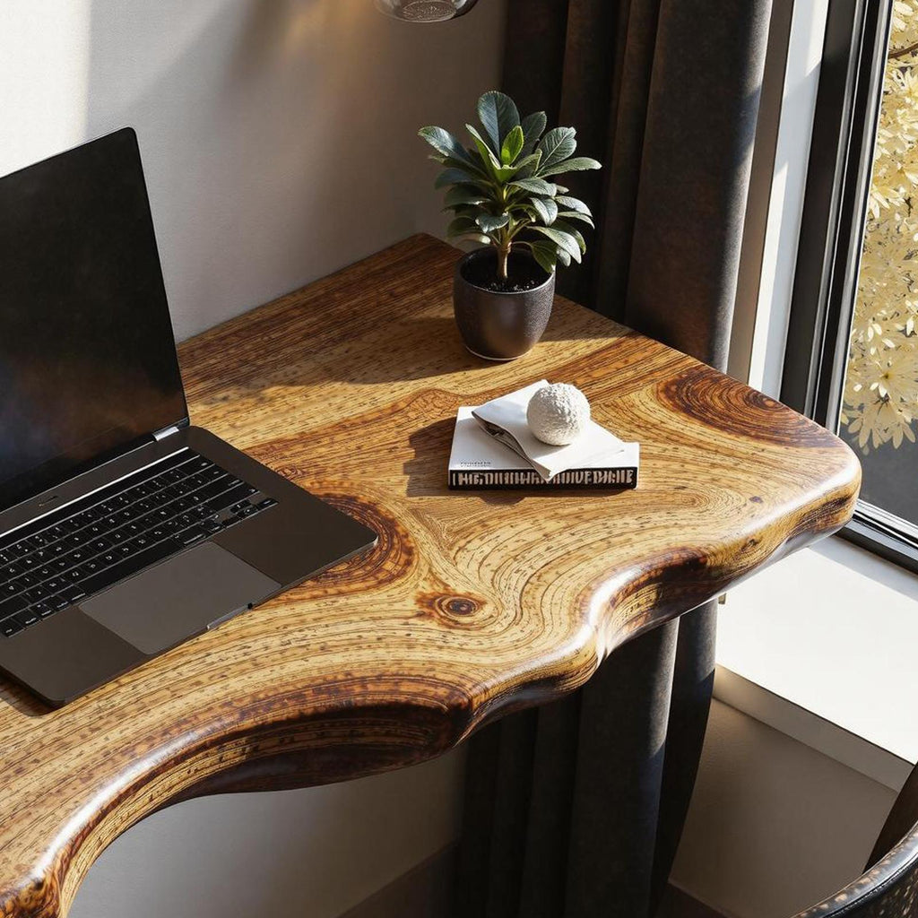 Rustic Solid Wood Floating Desk For Bedroom Furniture