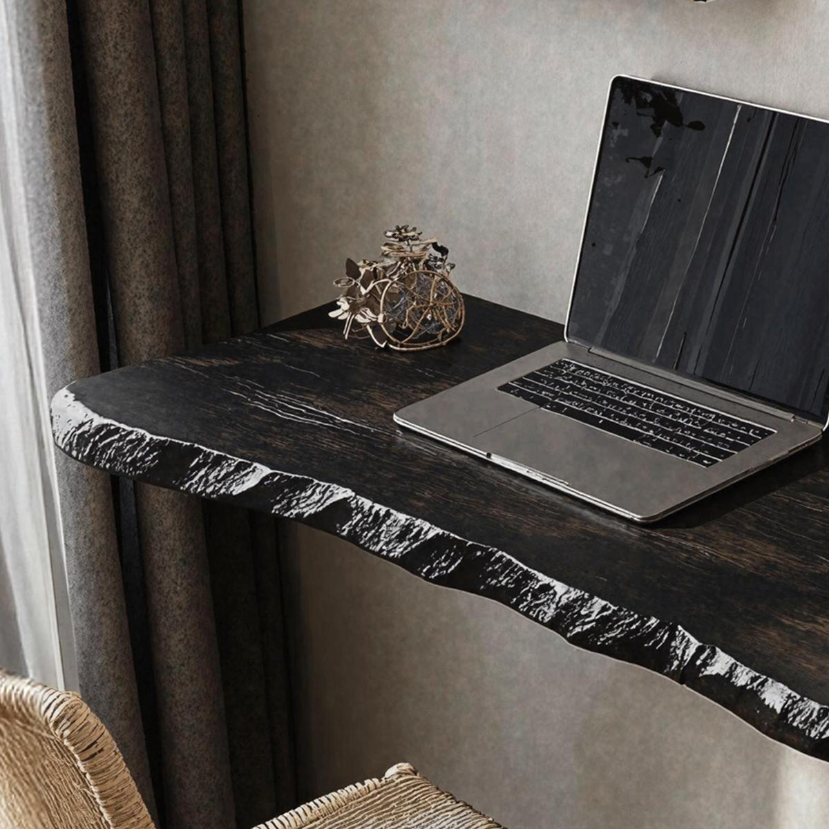Vintage Wooden Floating Table For Elegant Living Room Setup