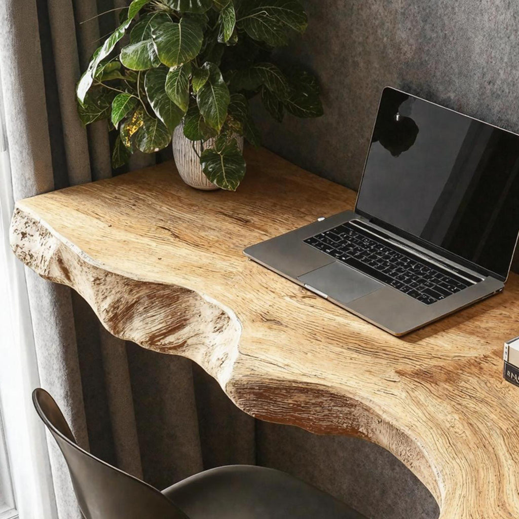 Vintage Wooden Floating Table For Aesthetic Furniture Display