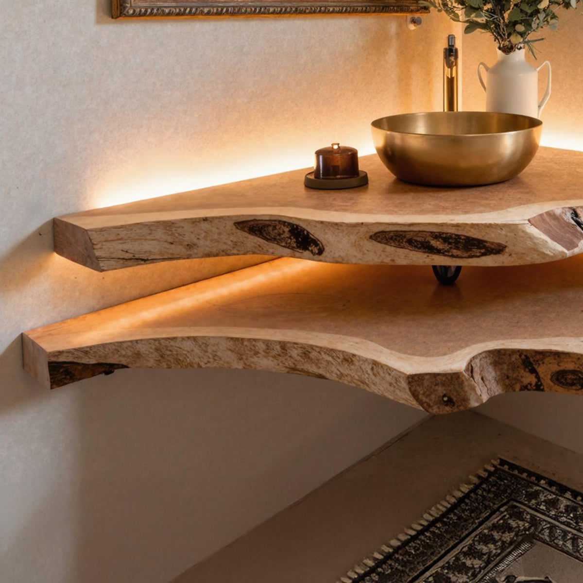 Floating Bathroom Corner Shelf SILDTBRV086