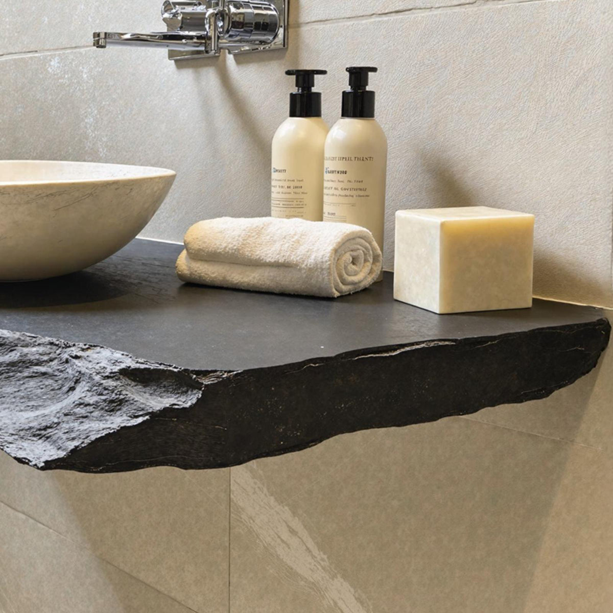 Rustic Wood Bathroom Vanity Shelf SILDTBRV035