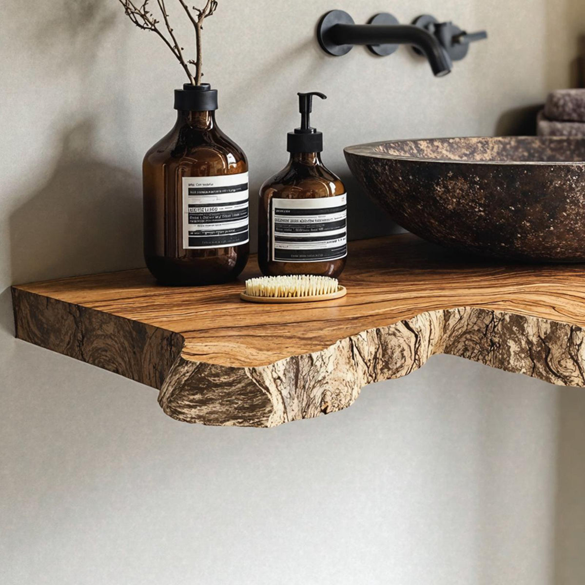 Natural Wood Bathroom Vanity SILDTBRV030