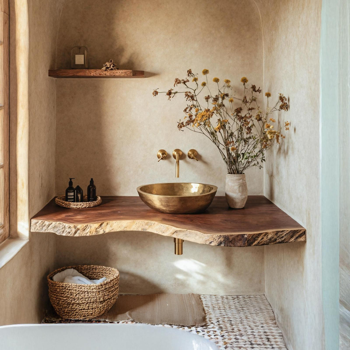 Rustic Floating Vanity For Compact Bathroom Design SILDTTRBAS009