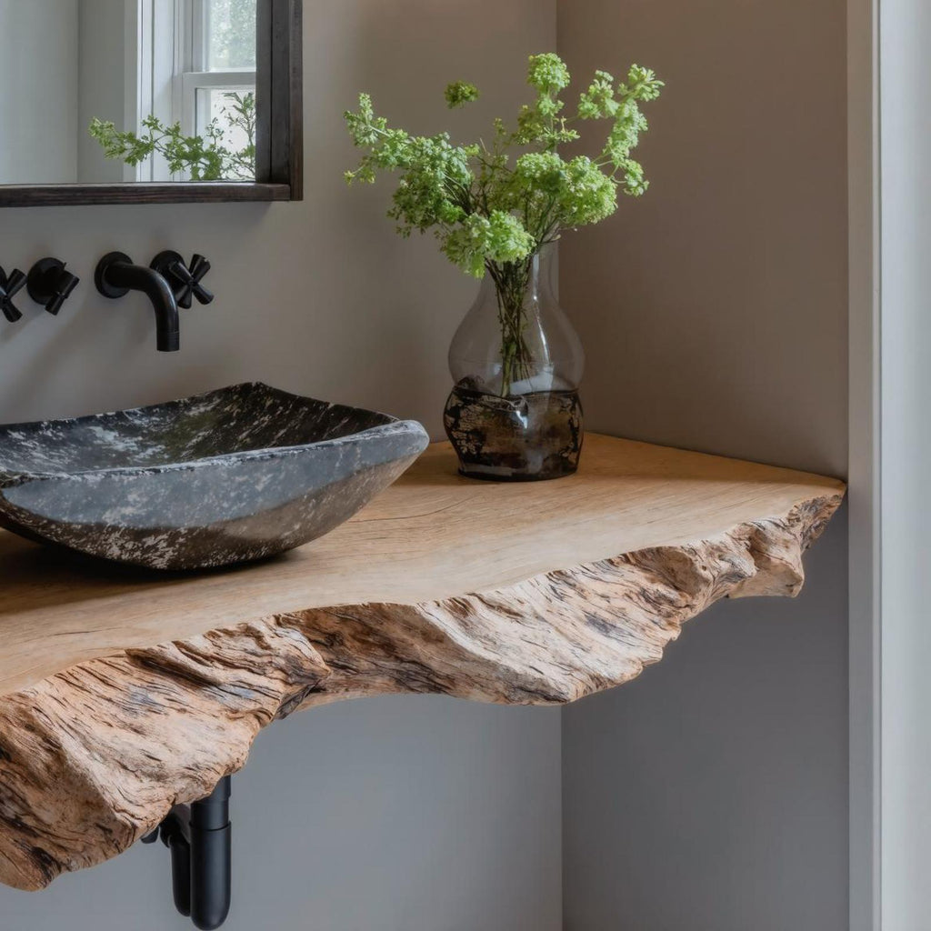 Handcrafted Rustic Styles Floating Vanity Shelf For Small Bathrooms