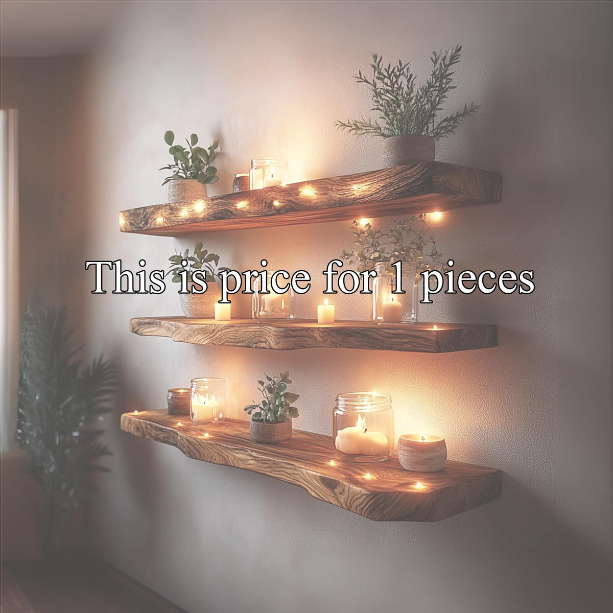 Rustic Floating Shelf Warm Minimal Living Room Or Office