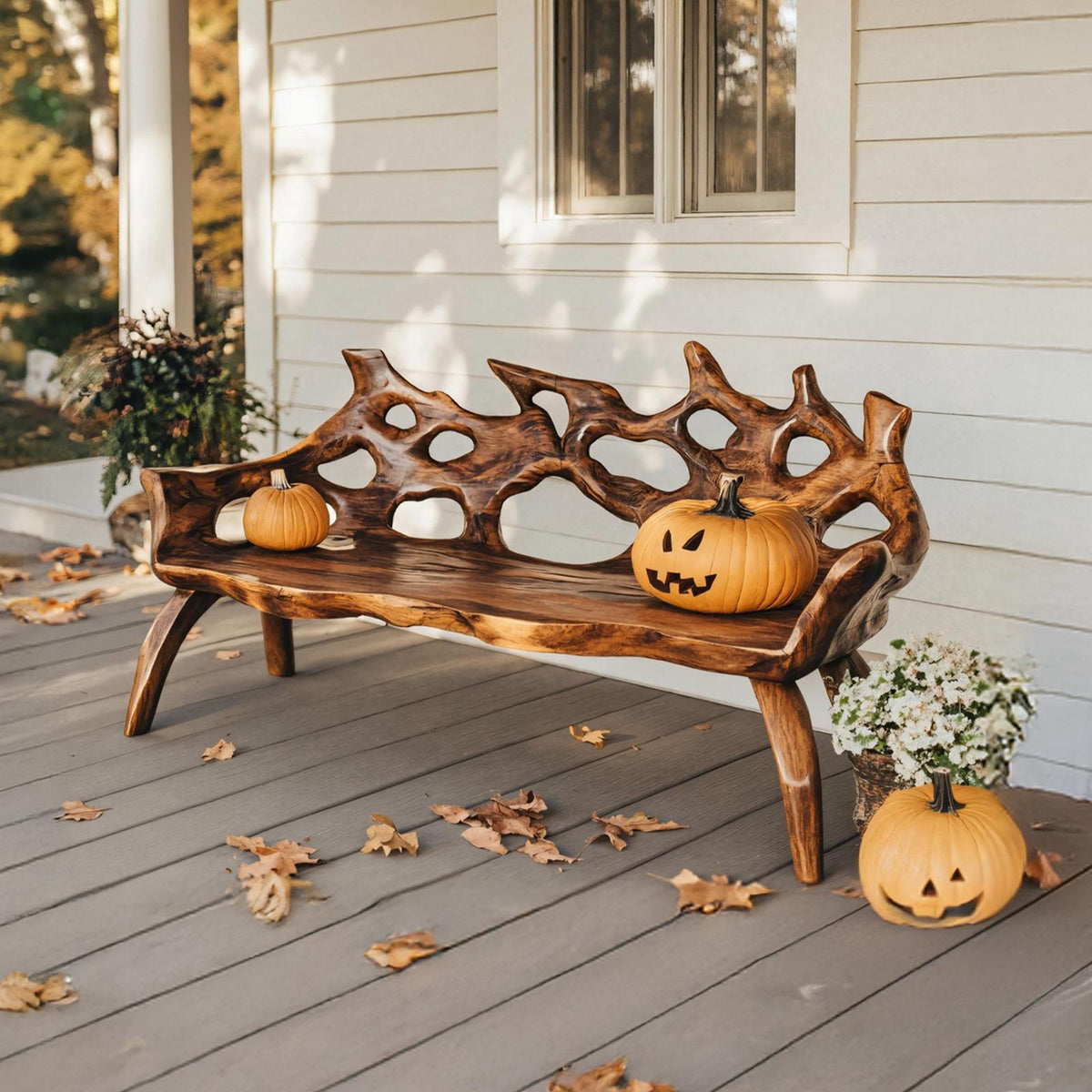 Spry Interior Farmhouse Solid Wood Entryway Bench, Indoor Live Edge Sitting Bench for Living Room, Cozy Bedroom Bed-End Seating, SILDTTNHOB001