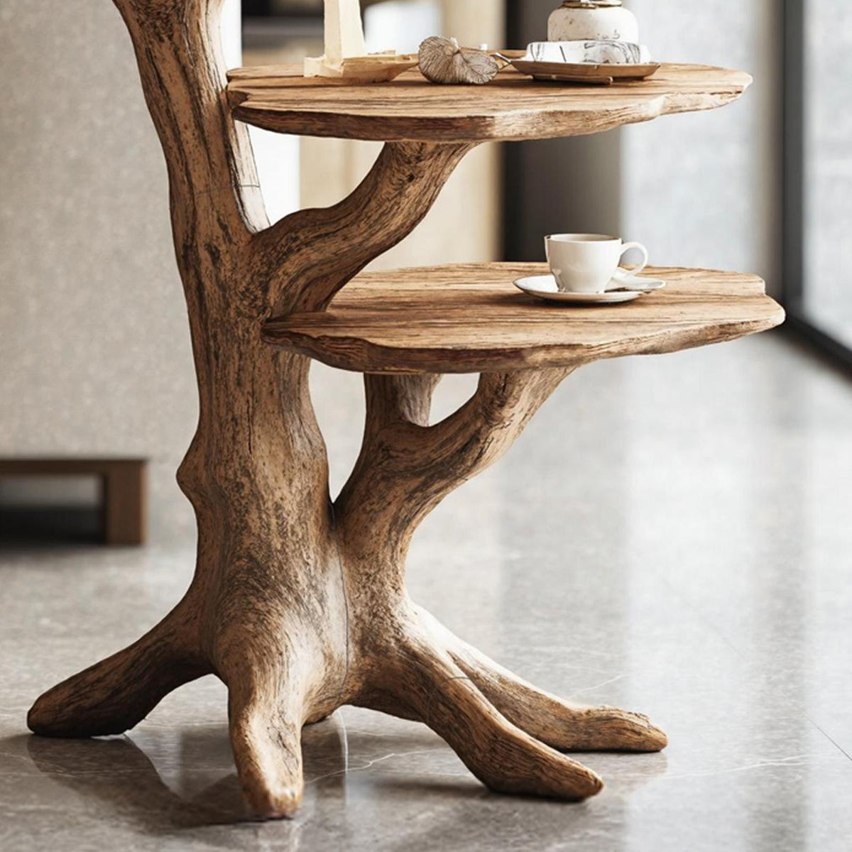 Handcrafted Solid Wood End Table Modern Living