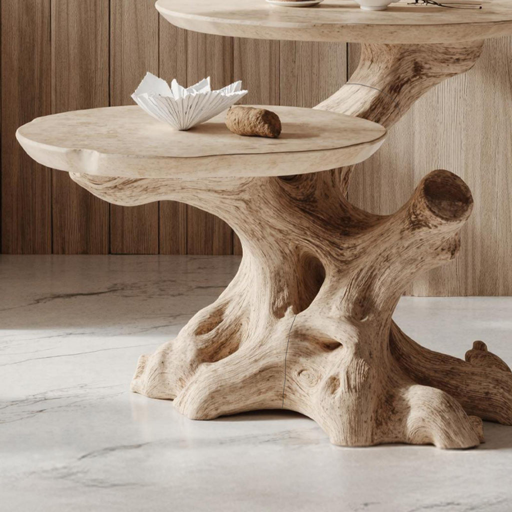 Rustic Solid Wood End Table Living Room Decor