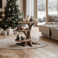 Farmhouse Solid Wood End Table, Rustic Timber Side Table, Small Nightstand Accent Furniture for Living Room
