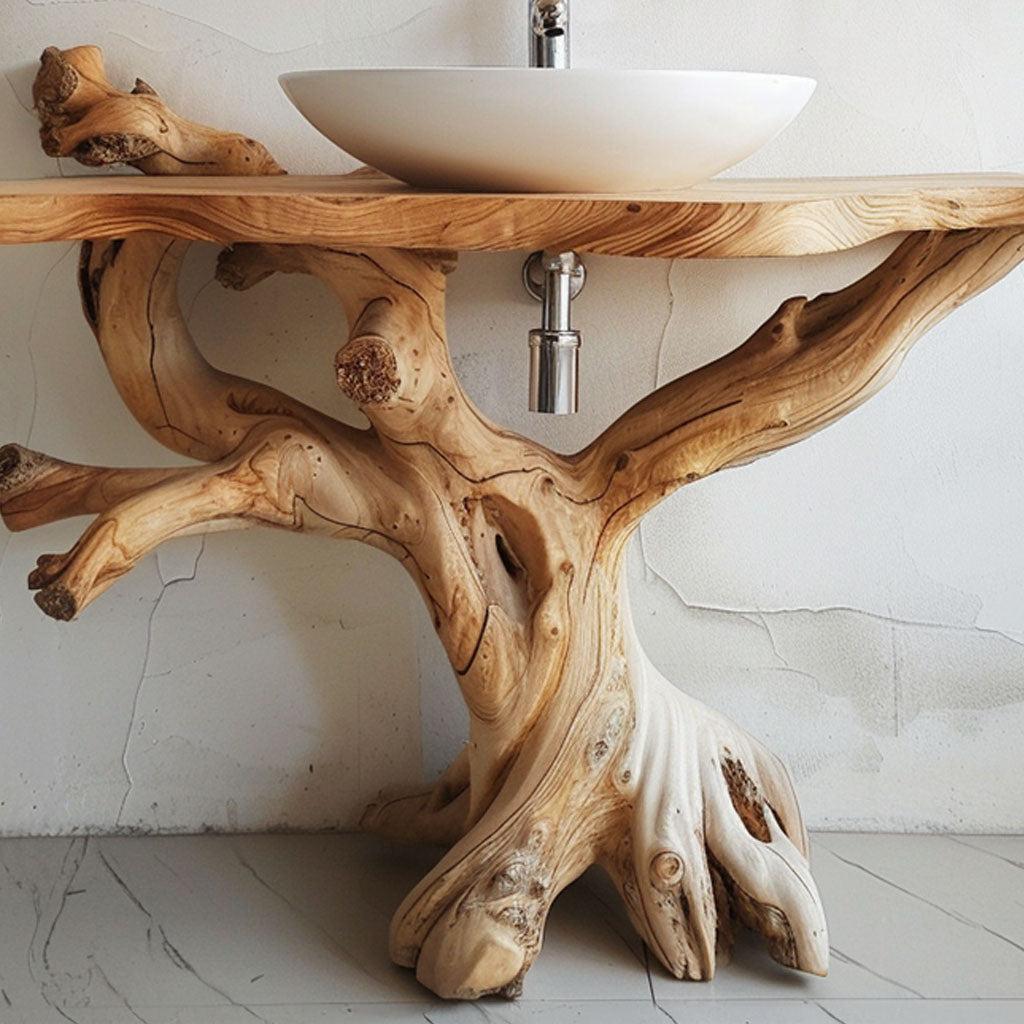 Floating Natural Wood Bathroom SILDTBRV056