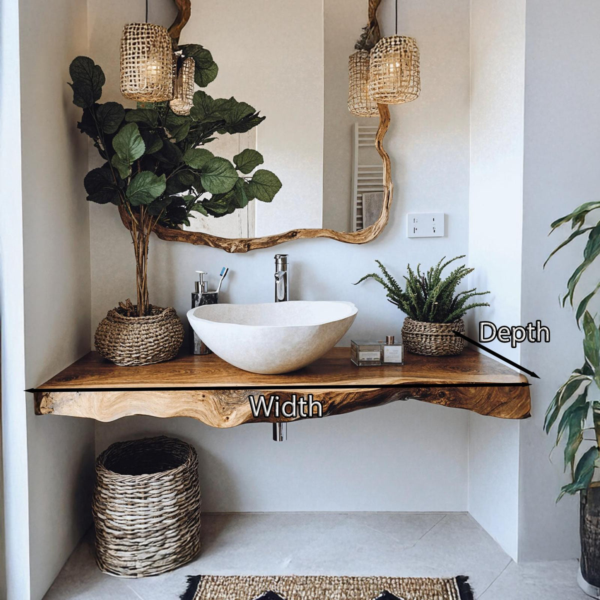 Mid Century Wooden Floating Vanity For Bathroom Design