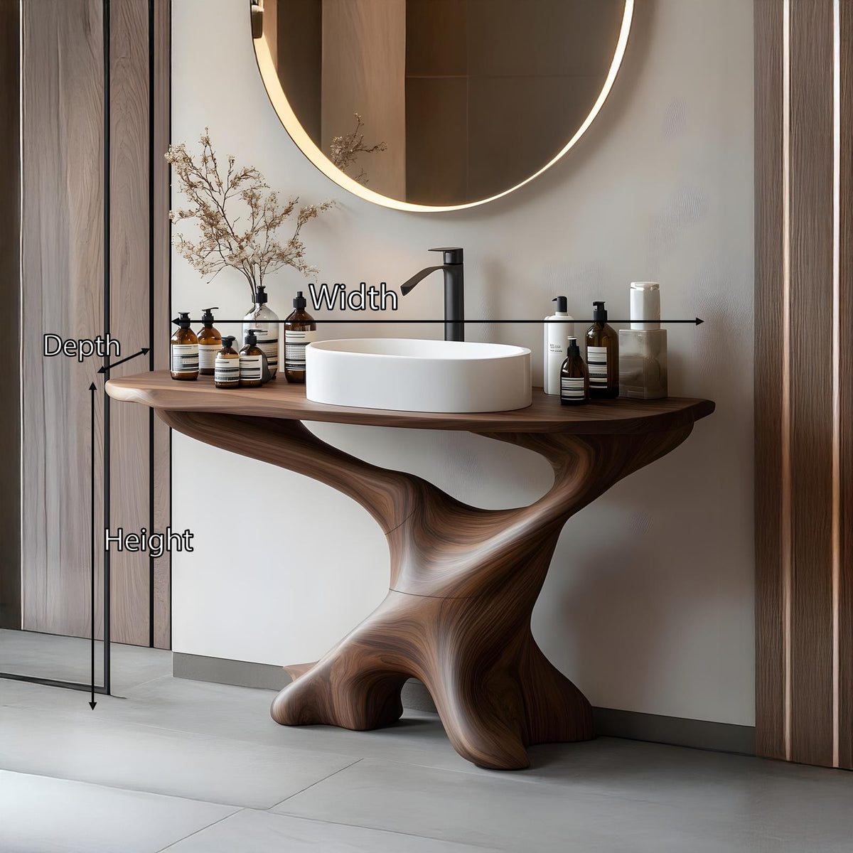 Handcrafted Solid Wood Vanity For Bathroom Decor SILDTTRBRV011