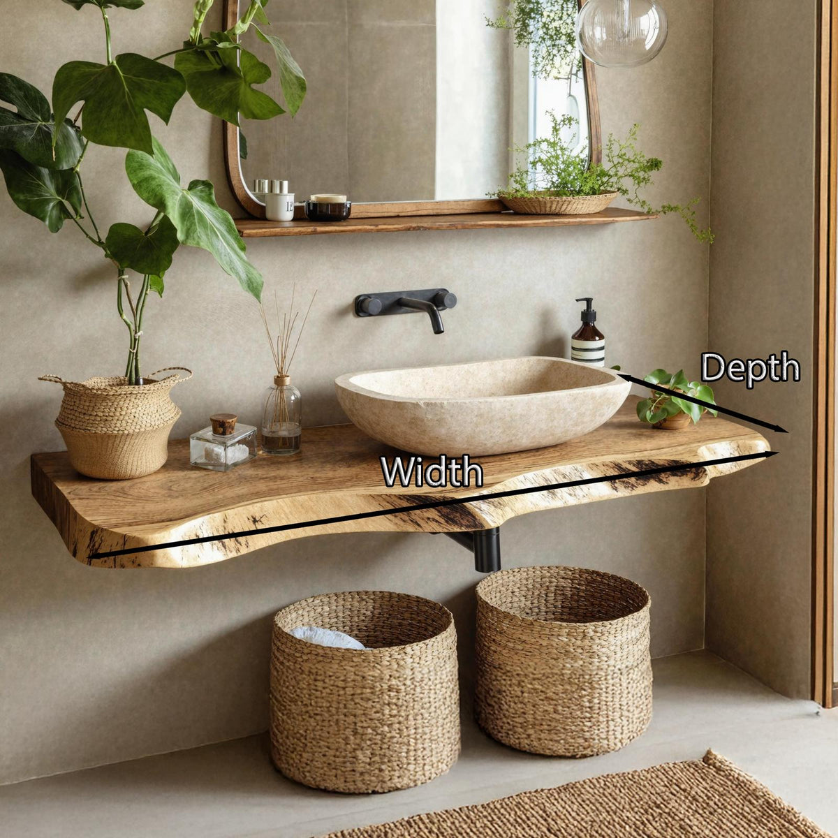 Rustic Solid Wood Vanity For Elegant Bathroom Decor