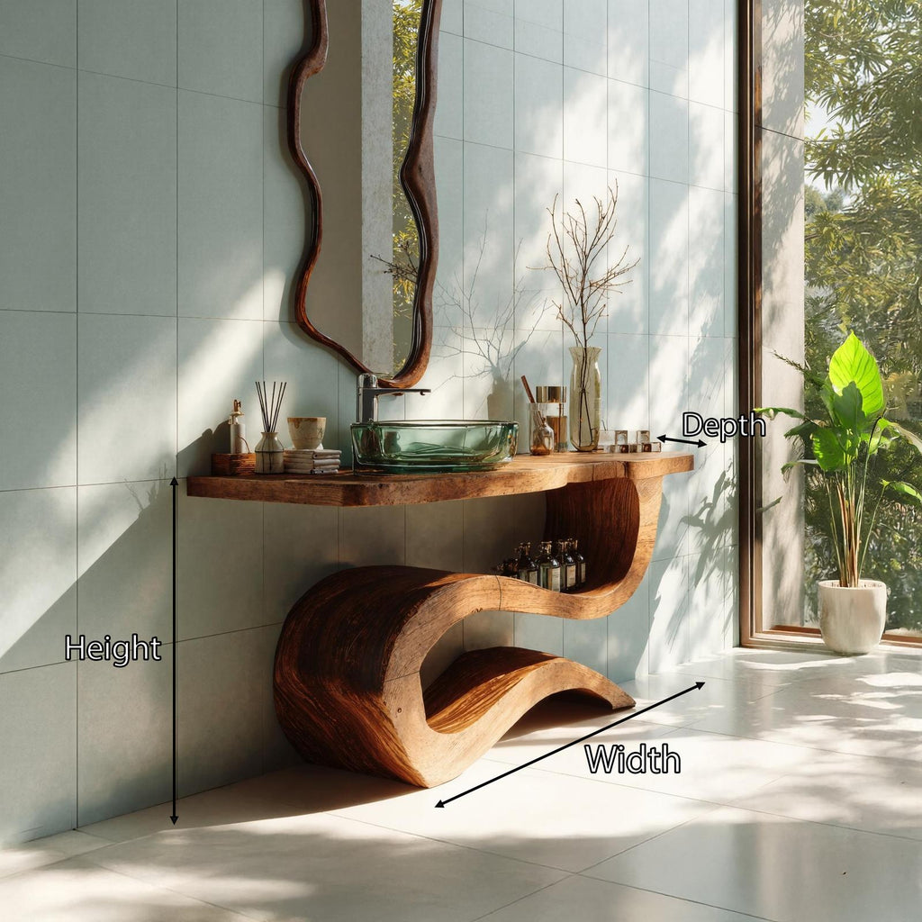 Mid Century Wood Vanity For Contemporary Bathroom Look