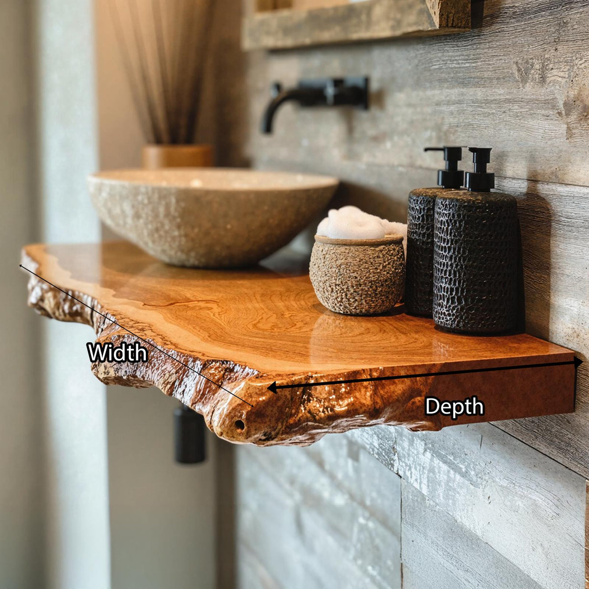 Floating Wood Bathroom Shelf SILDTBRV031