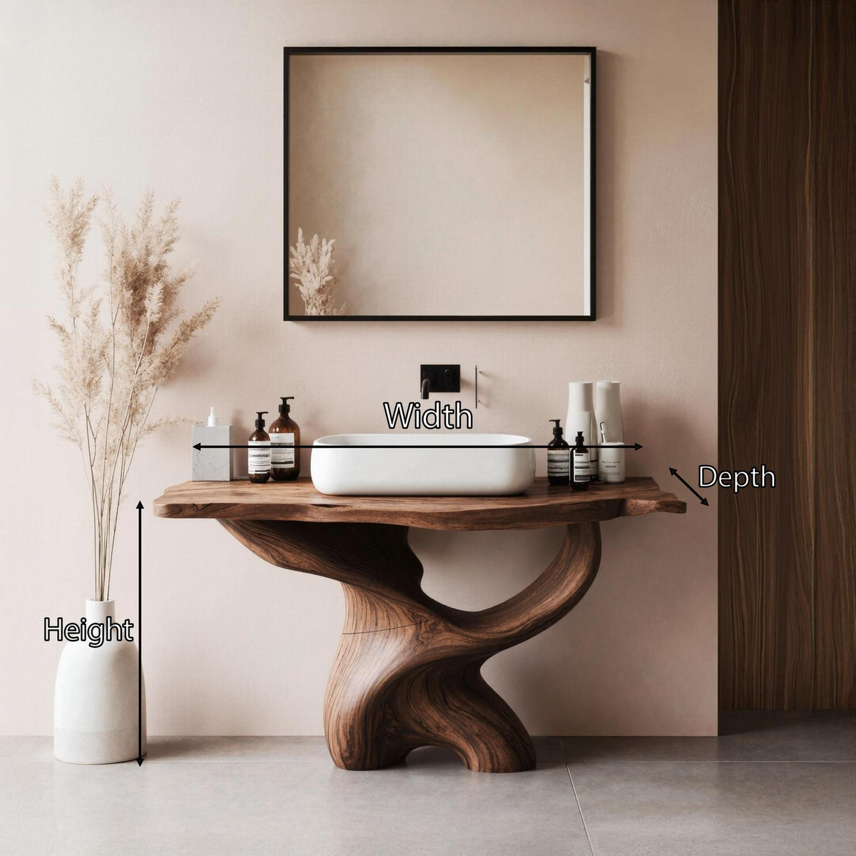 Handcrafted Live Edge Vanity For Luxury Bathroom