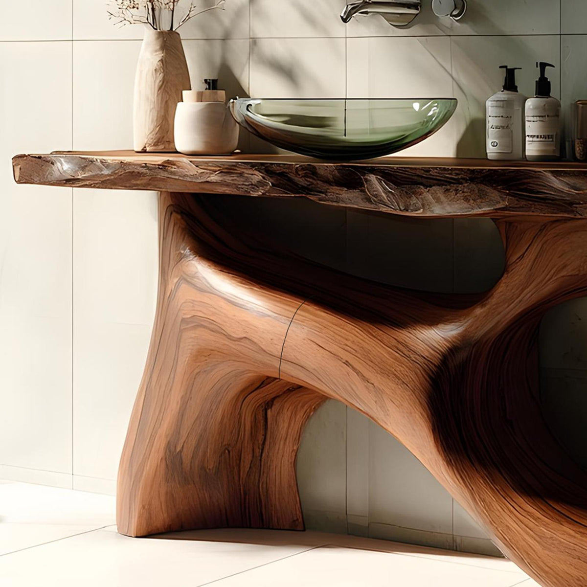 Farmhouse Solid Wood Bathroom Vanity, Rustic Single Sink Cabinet Console Storage Unit for Vintage Bathrooms