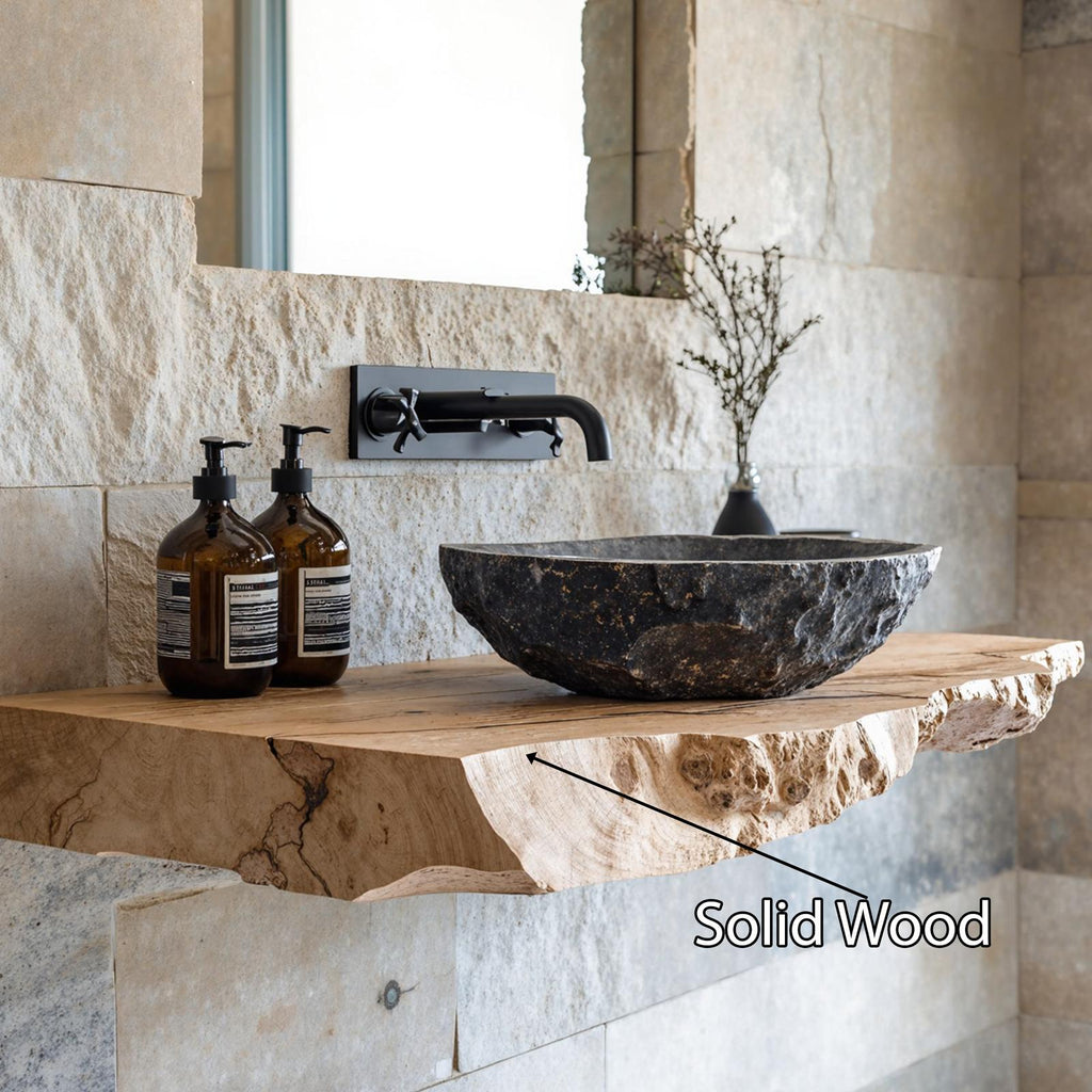 Handcrafted Bathroom Wooden Shelf SILDTBRV047