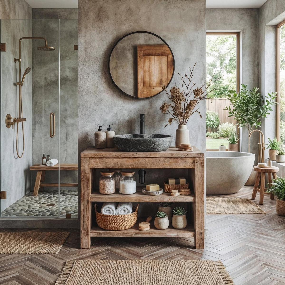 Custom Wood Vanity Bathroom SINLBRV026