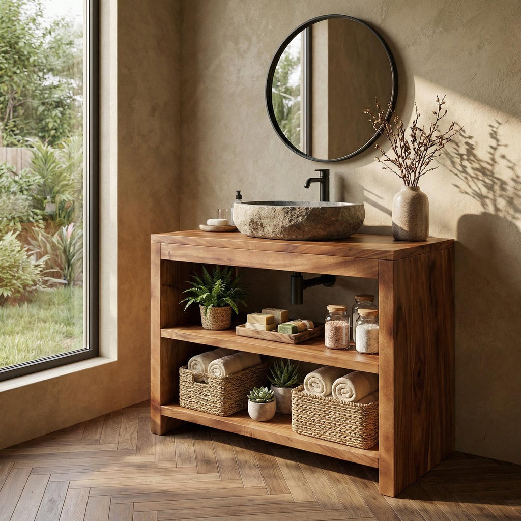 Custom Wood Vanity Bathroom SINLBRV026