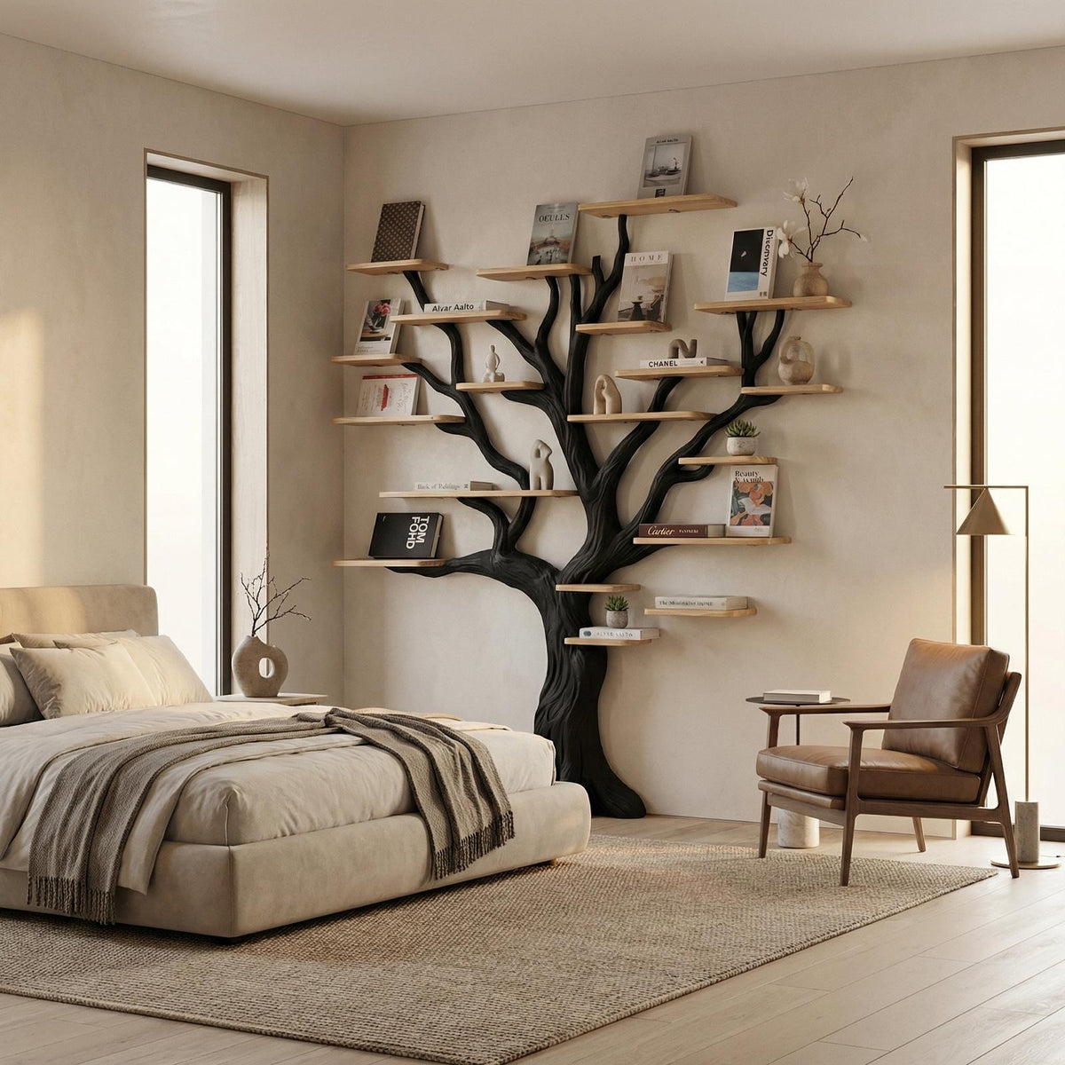 Tree Branch Floating Bookshelf Decor
