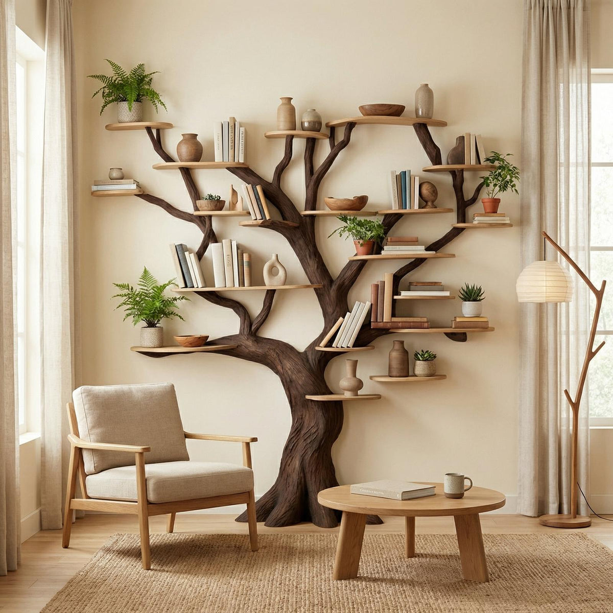 Tree Branch Floating Bookshelf Decor