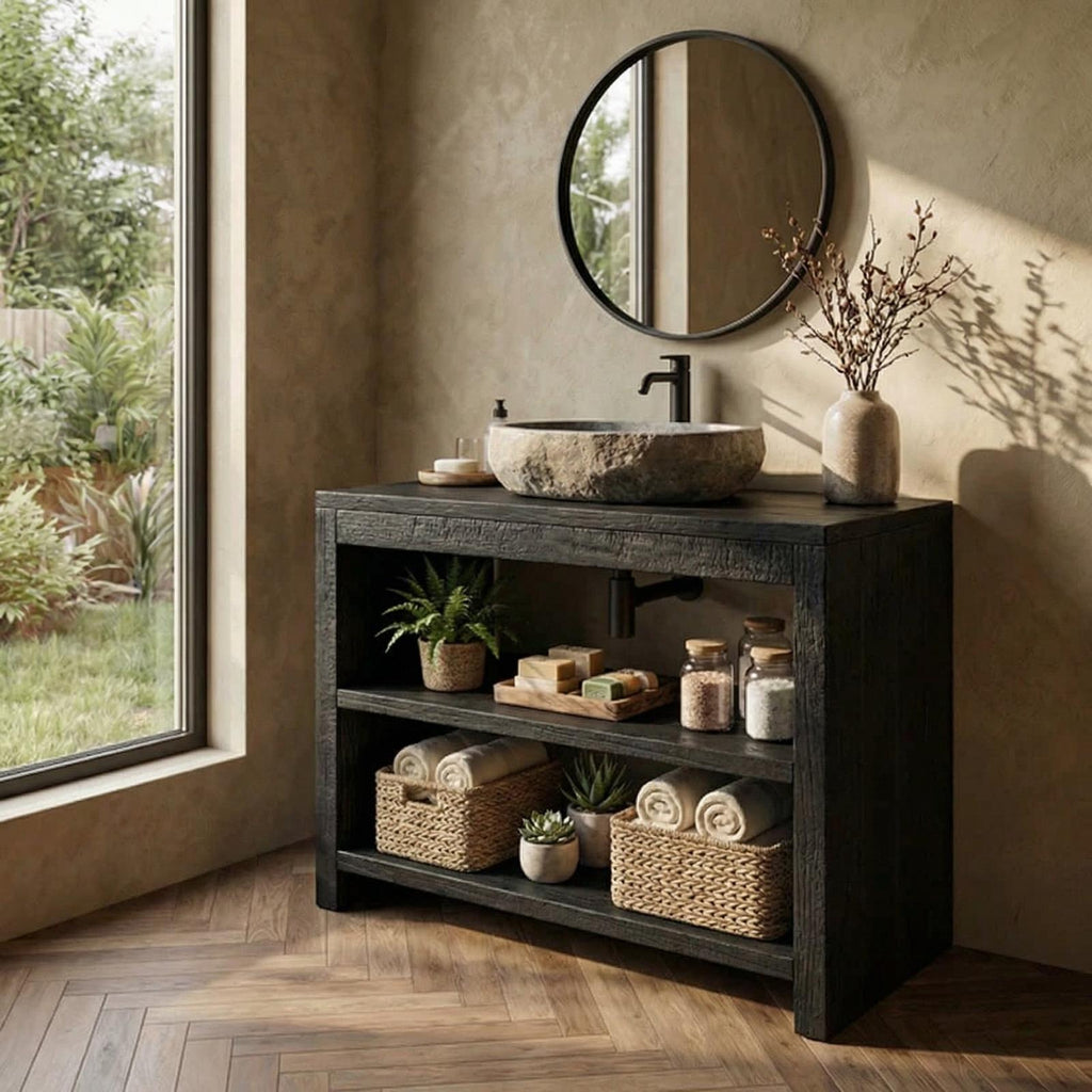 Custom Wood Vanity Bathroom SINLBRV026