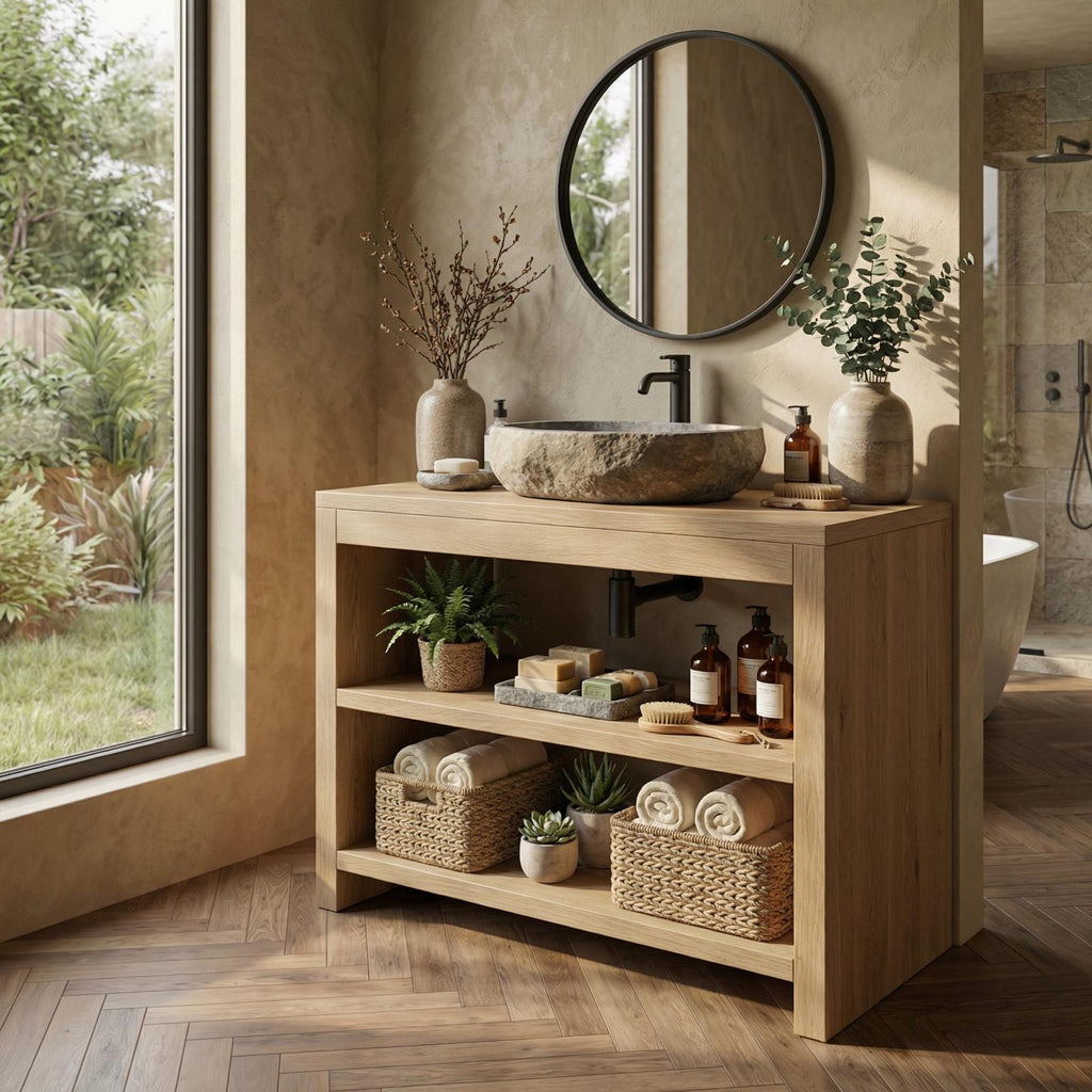 Custom Wood Vanity Bathroom SINLBRV026