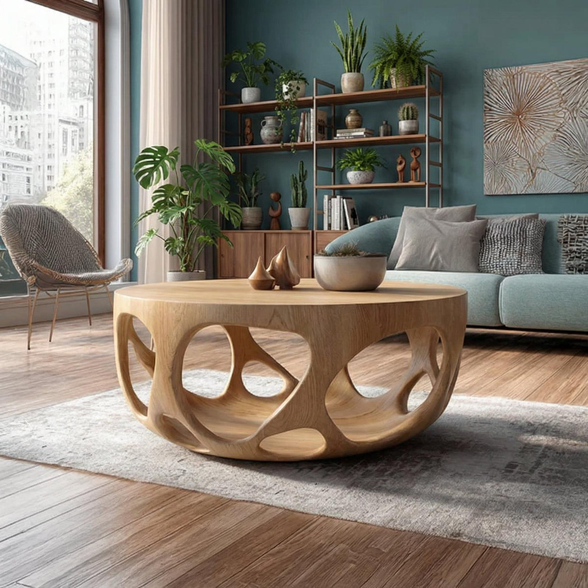 Artisan Coffee Table Natural Wood Farmhouse Gift