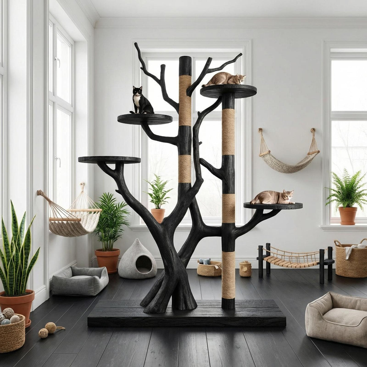 Rustic Tree Cat Tower Modern Living Room SINLSATT028