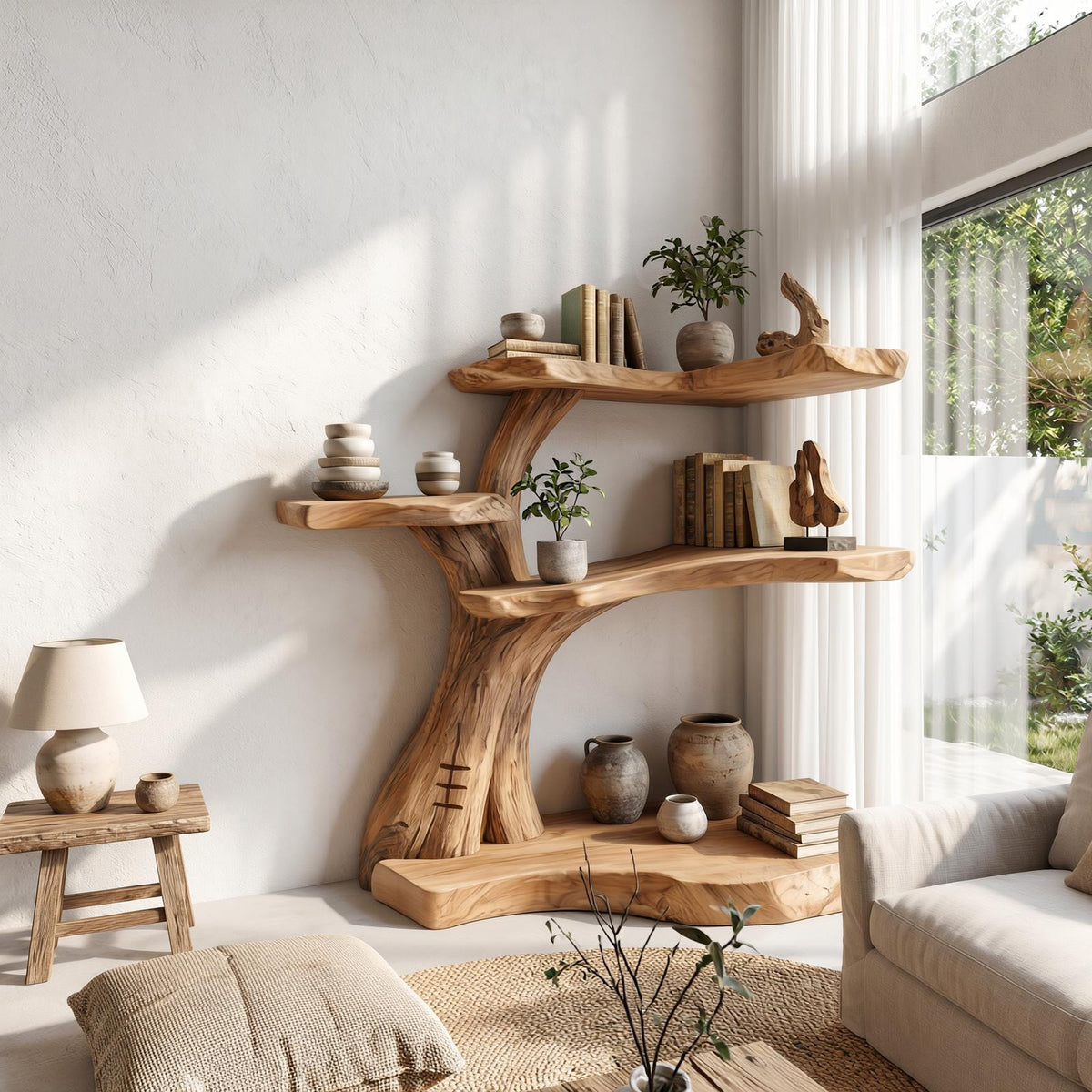 Rustic Corner Tree Bookshelf Kids Room Nursery SINLSATB310