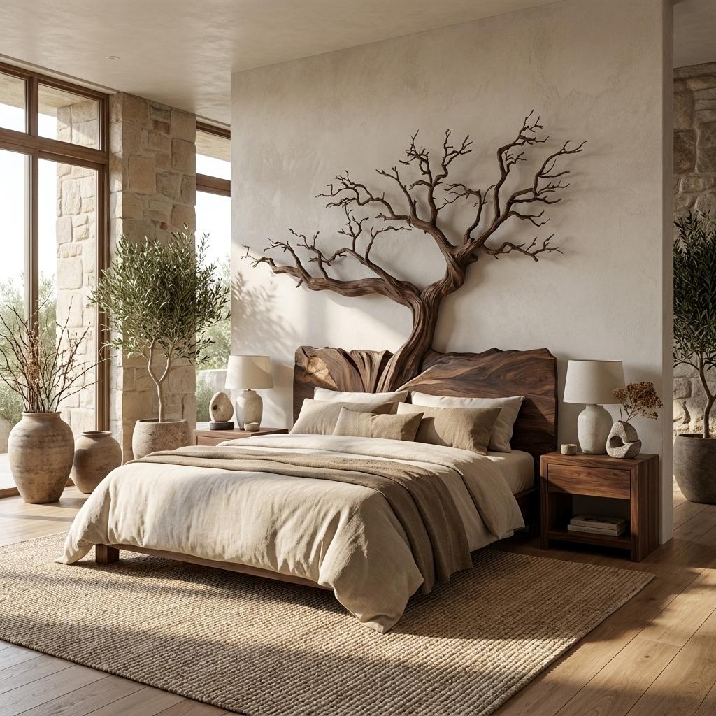 Rustic Sculptural Wall Headboard Art For Bedroom And Master Suite