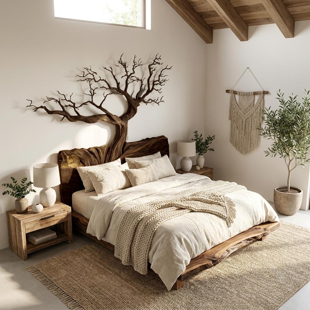 Rustic Sculptural Wall Headboard Art For Bedroom And Master Suite