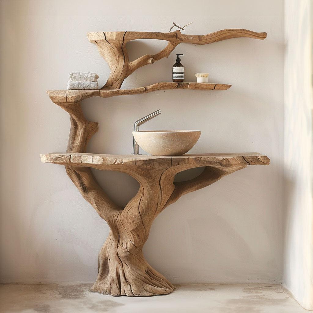Floating Wood Bathroom Vanity SILDTBRV055