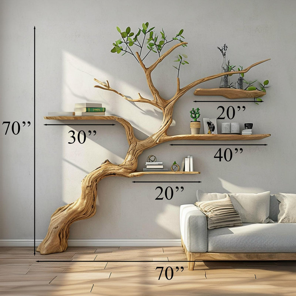 Tree Branch Floating Shelf Driftwood Bookshelf