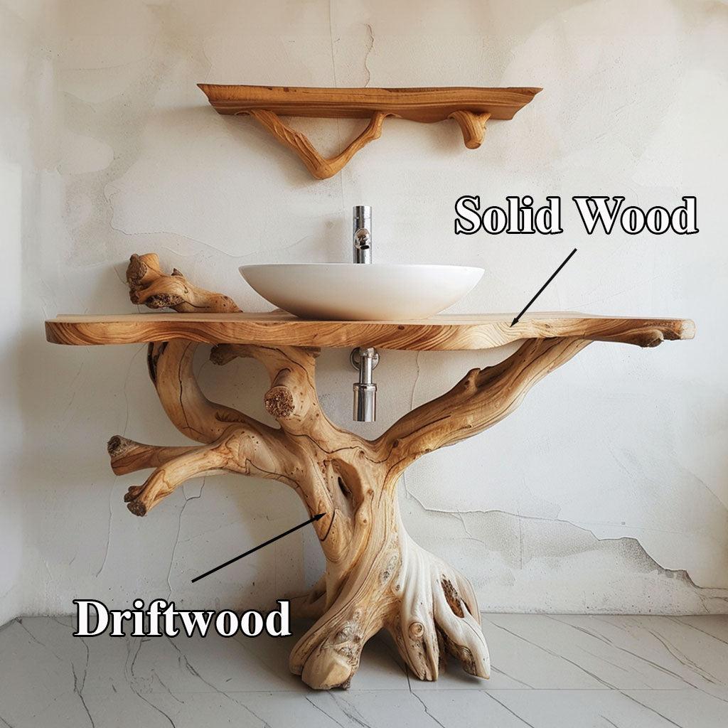 Floating Natural Wood Bathroom SILDTBRV056