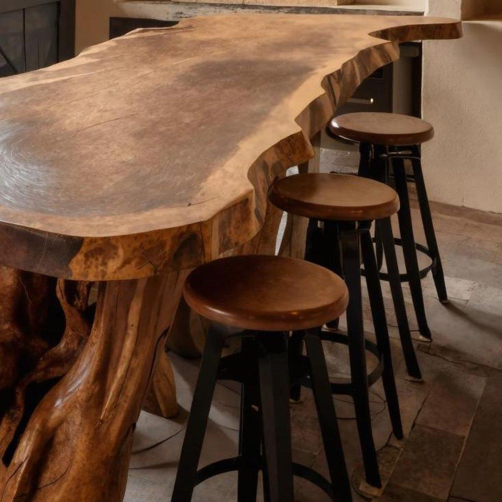 Rustic Live Edge Kitchen Island Table For Cozy Dining And Bar Gathering