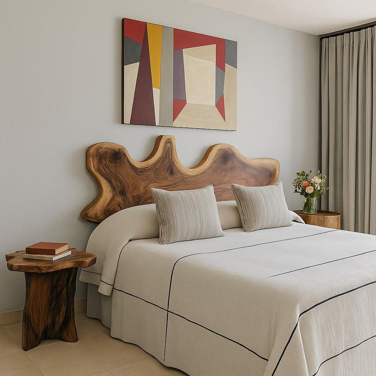 Organic Sculpted Headboard And Bed Frame For Bedroom And Master Suite